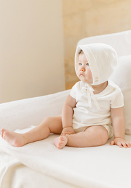 Barboteuse bébé mixte en lin 100% doublée en coton