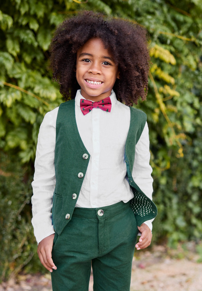Gilet de costume Vert Sapin Enfant pour anniversaire et cérémonie
