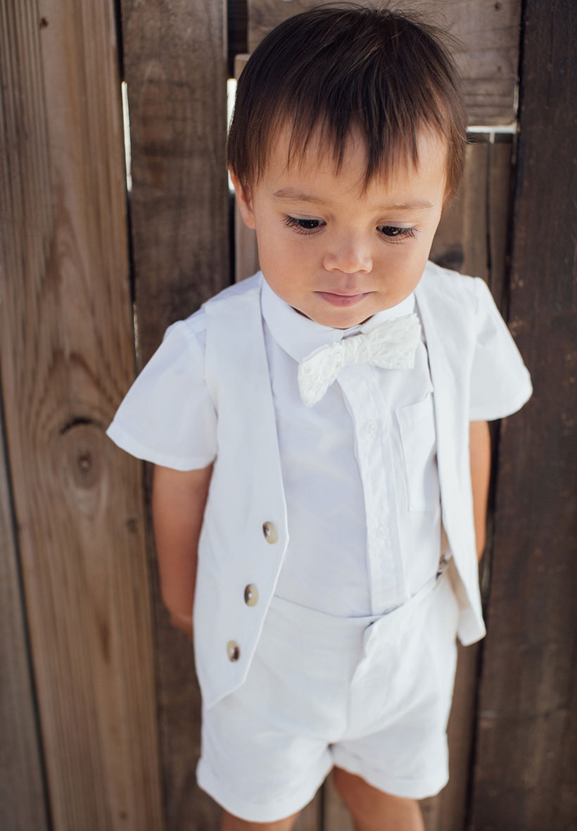 Gilet de costume Blanc Enfant pour baptême et cérémonie